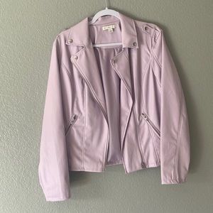 LILAC FAUX LEATHER JACKET